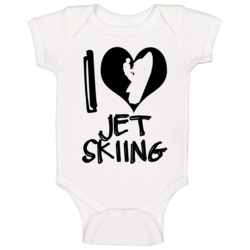 I Love Jet Skiing Silhouette Heart Fun Sports Baby One Piece I Love Jet Skiing Silhouette Heart Fun Sports Baby One Piece
