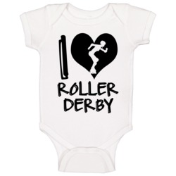 I Love Roller Derby Silhouette Heart Fun Sports Baby One Piece I Love Roller Derby Silhouette Heart Fun Sports Baby One Piece