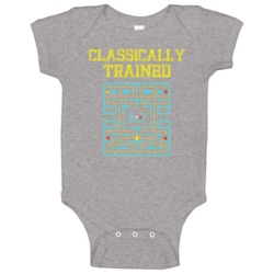 Classically Trained Old School Video Game Geek Baby One Piece Classically Trained Old School Video Game Geek Baby One Piece
