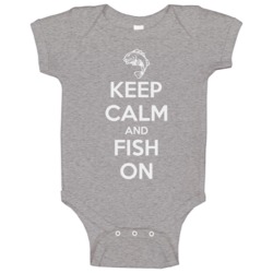 Keep Calm And Fish On Sport Game Fishing Baby One Piece Keep Calm And Fish On Sport Game Fishing Baby One Piece