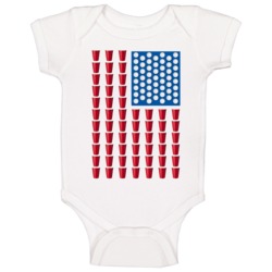 Beer Pong American Flag Fun 22 Jump Street Movie Baby One Piece