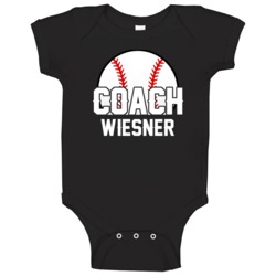 Coach Wiesner Baseball Name Baby One Piece Coach Wiesner Baseball Name Baby One Piece