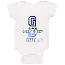 G Is For Gizzy Cool Personalized Name Alphabet Collage Baby One Piece G Is For Gizzy Cool Personalized Name Alphabet Collage Baby One Piece