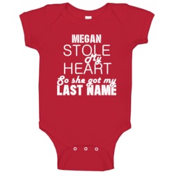 Megan Stole My Heart Trending Baby One Piece Megan Stole My Heart Trending Baby One Piece