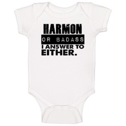 Harmon Or Badass I Answer To Both Funny Baby One Piece Harmon Or Badass I Answer To Both Funny Baby One Piece