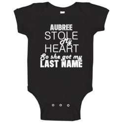 Aubree Stole My Heart Trending Baby One Piece Aubree Stole My Heart Trending Baby One Piece