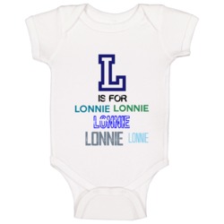 L Is For Lonnie Cool Personalized Name Alphabet Collage Baby One Piece L Is For Lonnie Cool Personalized Name Alphabet Collage Baby One Piece