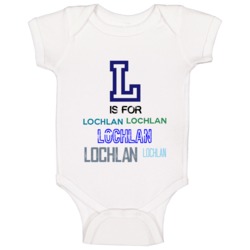 L Is For Lochlan Cool Personalized Name Alphabet Collage Baby One Piec L Is For Lochlan Cool Personalized Name Alphabet Collage Baby One Piec