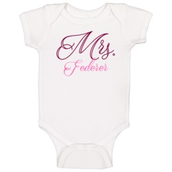 Mrs Federer Last Name Funny Baby One Piece Mrs Federer Last Name Funny Baby One Piece