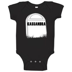 Creepy Kassandra Tombstone Name Baby One Piece Creepy Kassandra Tombstone Name Baby One Piece