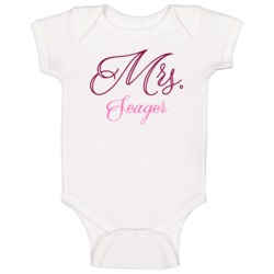 Mrs Seager Last Name Funny Baby One Piece Mrs Seager Last Name Funny Baby One Piece