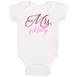Mrs Matty Last Name Funny Baby One Piece Mrs Matty Last Name Funny Baby One Piece
