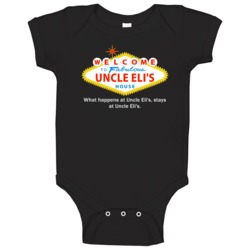 What Happens At Uncle Eli House Las Vegas Parody Party Baby One Piece What Happens At Uncle Eli House Las Vegas Parody Party Baby One Piece