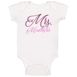 Mrs Mcallister Last Name Funny Baby One Piece Mrs Mcallister Last Name Funny Baby One Piece