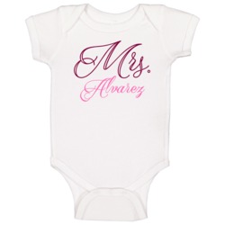 Mrs Alvarez Last Name Funny Baby One Piece Mrs Alvarez Last Name Funny Baby One Piece
