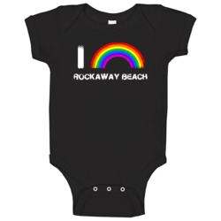 I Love Rockaway Beach Rainbow Pride City Baby One Piece I Love Rockaway Beach Rainbow Pride City Baby One Piece