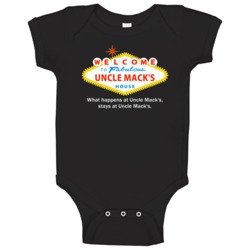 What Happens At Uncle Mack House Las Vegas Parody Party Baby One Piece What Happens At Uncle Mack House Las Vegas Parody Party Baby One Piece