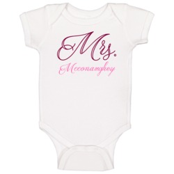 Mrs Mcconaughey Last Name Funny Baby One Piece Mrs Mcconaughey Last Name Funny Baby One Piece
