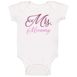 Mrs Mccoury Last Name Funny Baby One Piece Mrs Mccoury Last Name Funny Baby One Piece