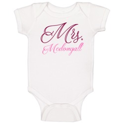 Mrs Mcdougall Last Name Funny Baby One Piece Mrs Mcdougall Last Name Funny Baby One Piece