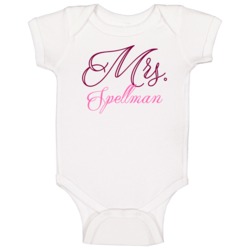 Mrs Spellman Last Name Funny Baby One Piece Mrs Spellman Last Name Funny Baby One Piece