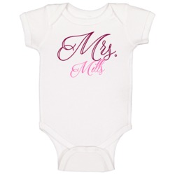 Mrs Mills Last Name Funny Baby One Piece Mrs Mills Last Name Funny Baby One Piece