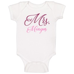 Mrs Mingus Last Name Funny Baby One Piece Mrs Mingus Last Name Funny Baby One Piece