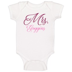 Mrs Goggins Last Name Funny Baby One Piece Mrs Goggins Last Name Funny Baby One Piece