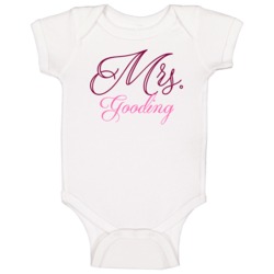 Mrs Gooding Last Name Funny Baby One Piece Mrs Gooding Last Name Funny Baby One Piece