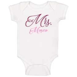 Mrs Mosco Last Name Funny Baby One Piece Mrs Mosco Last Name Funny Baby One Piece