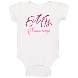 Mrs Sweeney Last Name Funny Baby One Piece Mrs Sweeney Last Name Funny Baby One Piece