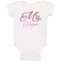 Mrs Napier Last Name Funny Baby One Piece Mrs Napier Last Name Funny Baby One Piece