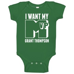 I Want My Mvp Grant Thompson Oregon College Athlete Baby One Piece I Want My Mvp Grant Thompson Oregon College Athlete Baby One Piece
