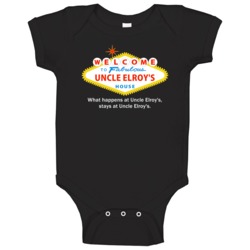 What Happens At Uncle Elroy House Las Vegas Parody Party Baby One Piec What Happens At Uncle Elroy House Las Vegas Parody Party Baby One Piec