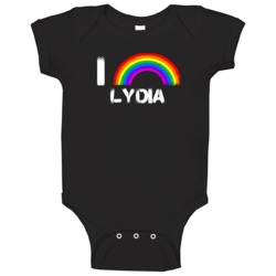 I Love Lydia Rainbow Pride Name Baby One Piece I Love Lydia Rainbow Pride Name Baby One Piece