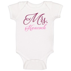 Mrs Hancock Last Name Funny Baby One Piece Mrs Hancock Last Name Funny Baby One Piece