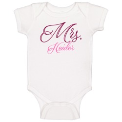 Mrs Heider Last Name Funny Baby One Piece Mrs Heider Last Name Funny Baby One Piece