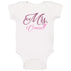 Mrs Overall Last Name Funny Baby One Piece Mrs Overall Last Name Funny Baby One Piece