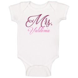 Mrs Valdivia Last Name Funny Baby One Piece Mrs Valdivia Last Name Funny Baby One Piece