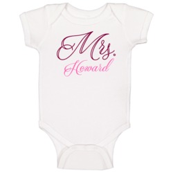 Mrs Heward Last Name Funny Baby One Piece Mrs Heward Last Name Funny Baby One Piece