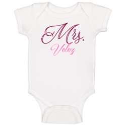 Mrs Velez Last Name Funny Baby One Piece Mrs Velez Last Name Funny Baby One Piece