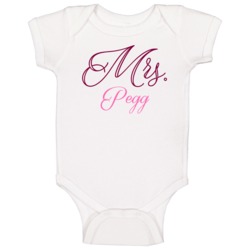 Mrs Pegg Last Name Funny Baby One Piece Mrs Pegg Last Name Funny Baby One Piece
