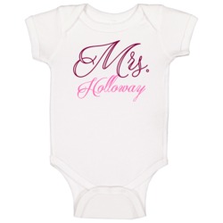 Mrs Holloway Last Name Funny Baby One Piece Mrs Holloway Last Name Funny Baby One Piece