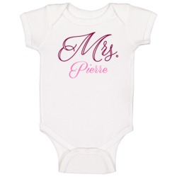 Mrs Pierre Last Name Funny Baby One Piece Mrs Pierre Last Name Funny Baby One Piece