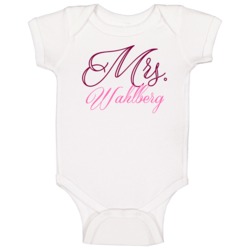Mrs Wahlberg Last Name Funny Baby One Piece Mrs Wahlberg Last Name Funny Baby One Piece
