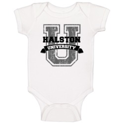 Halston University Funny Name Baby One Piece Halston University Funny Name Baby One Piece