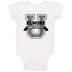Elmore University Funny Name Baby One Piece Elmore University Funny Name Baby One Piece
