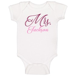 Mrs Jackson Last Name Funny Baby One Piece Mrs Jackson Last Name Funny Baby One Piece