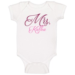 Mrs Kafka Last Name Funny Baby One Piece Mrs Kafka Last Name Funny Baby One Piece