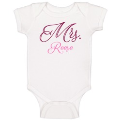 Mrs Reese Last Name Funny Baby One Piece Mrs Reese Last Name Funny Baby One Piece